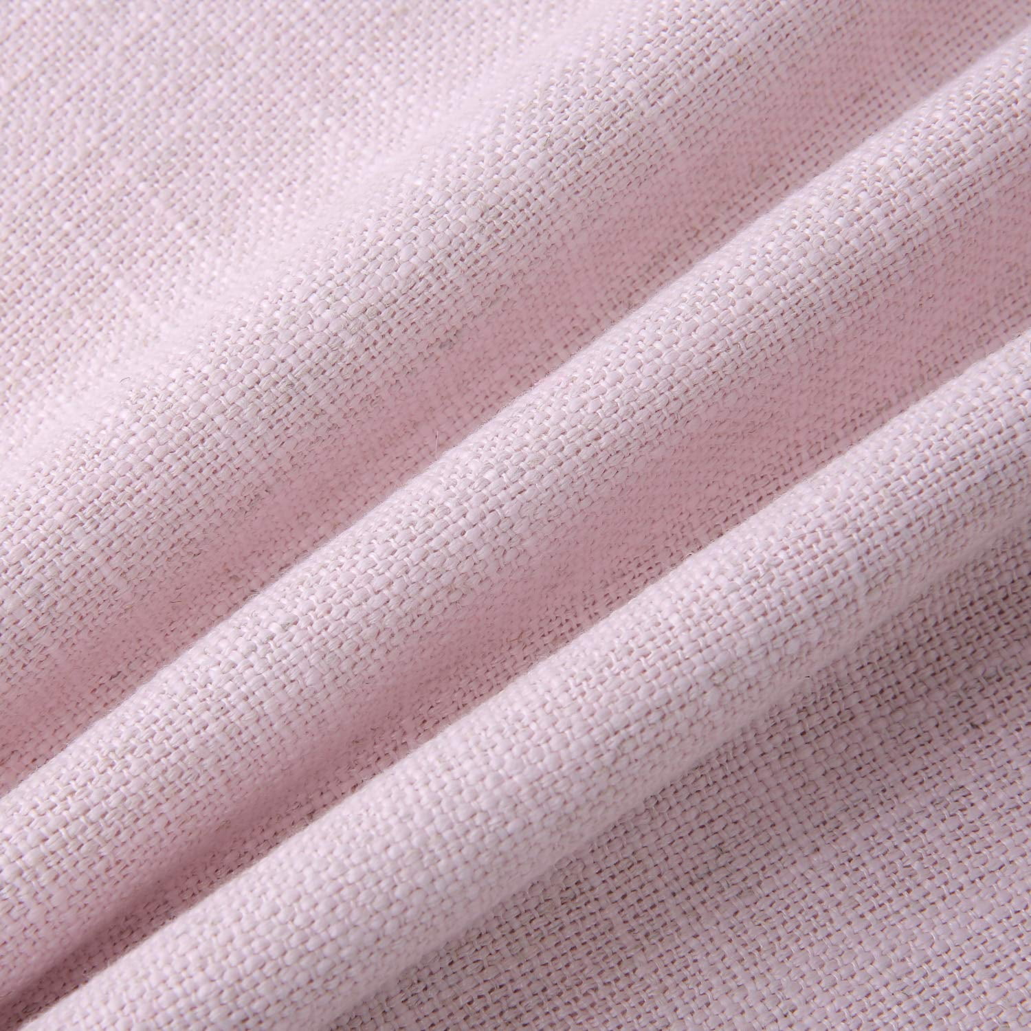 Phantoscope Linen Trimmed Farmhouse Series Decorative Throw Pillow, 20" x 20", Pink, 1 Pack