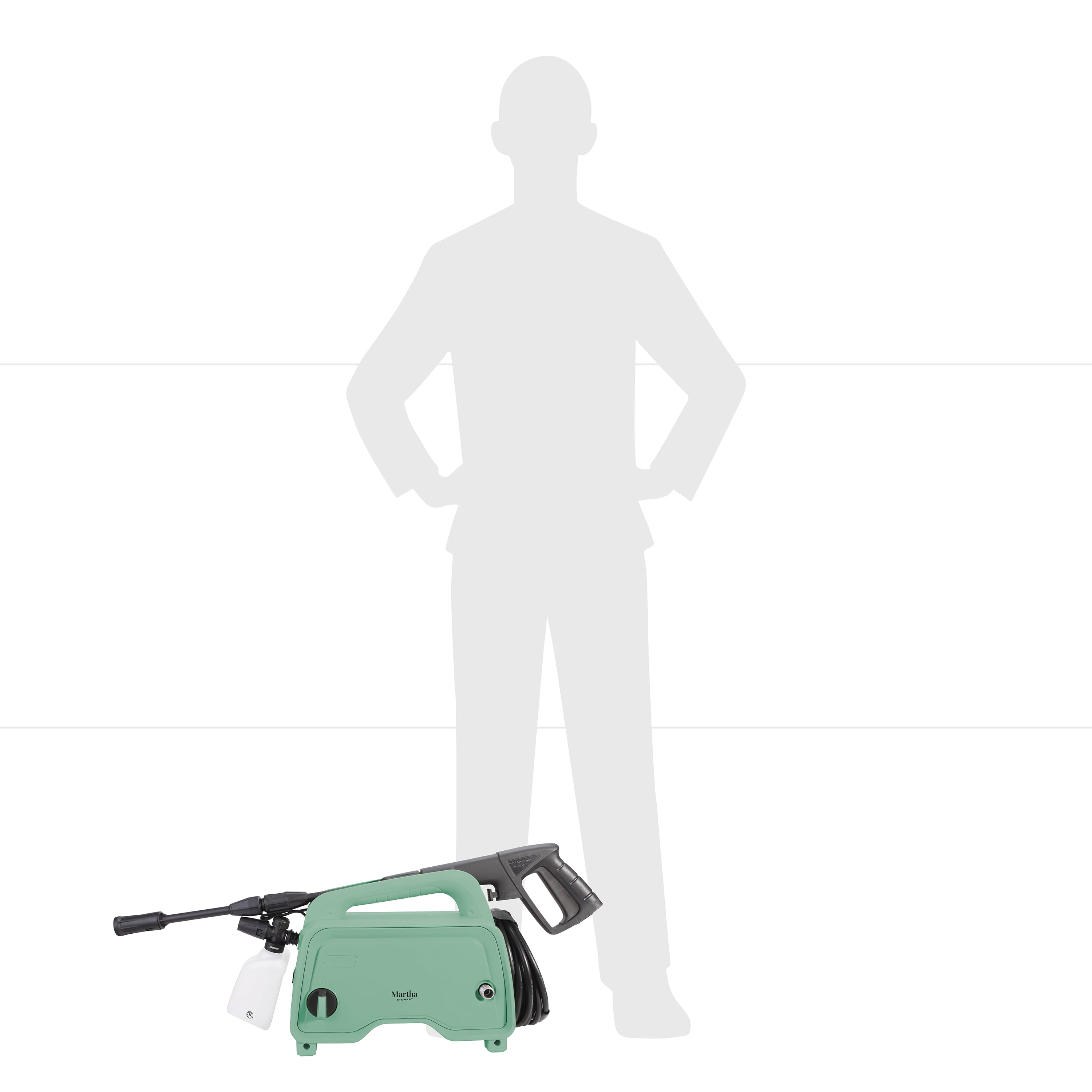 Martha Stewart MTS-1300PW-MGN Electric Pressure Washer with Adjustable Spray Wand, 11 Amp (Mint)