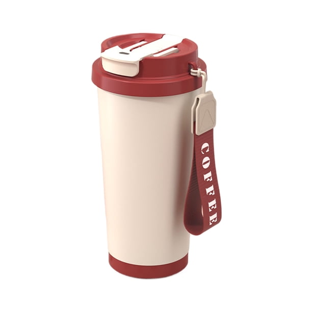Kearding Taza de café a prueba de fugas, almohadilla inferior de silicona antideslizante portátil y de acero inoxidable, taza de café Juegos de servir café y té rojo