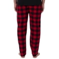 thumbnail image 2 of Pantalón de pijama de franela polar para hombre Fruit of the Loom, cuadro escocés rojo, 2 of 3