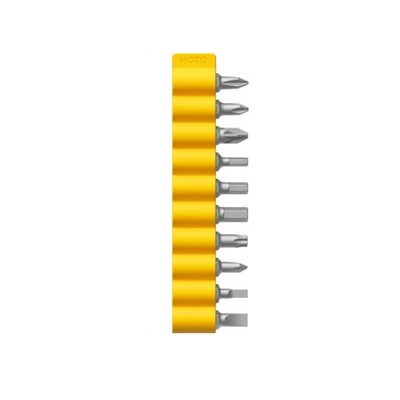 HOTO Magnetic Screwdriver Bit Set Replacement Bits Phillips/Slotted/Hex/Torx Alloy Steel Bits Set 10-Piece