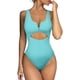thumbnail image 1 of Traje de baño de una pieza para mujer, traje de baño con control de abdomen, traje de baño push up, bikini con cuello en V para mujer, 1 of 5