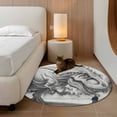 thumbnail image 3 of Dinosaurs Boy Large Area Rugs for Bedroom Living Room, Soft Non Slip Carpet Bedside Rug, Gray Funny Cartoon Forest Animals Round Floor Cover Kitchen Accent Rug 3' for Dining Room/Office, 3 of 9
