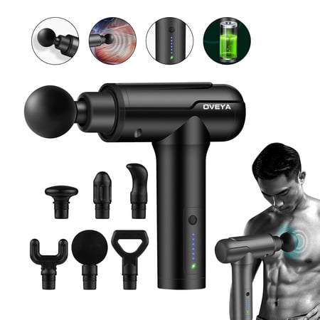 OVEYA Massage With 6 Heads Handheld Muscle Therapy Massager Body Deep Tissue Muscle Massager Percussion Massager for Pain