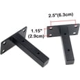 thumbnail image 3 of GFDYREE 2Pcs Stainless Steel Floating Shelf Brackets 4 Inch Concealed Hidden Shelf Support Decorative Shelving for Mounting Wood Shelves, Includes Screws & Wall Anchors, Black, 3 of 4
