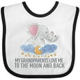 thumbnail image 3 of Inktastic My Grandparents Loves Me to the Moon and Back Elephants Boys or Girls Baby Bib, 3 of 4