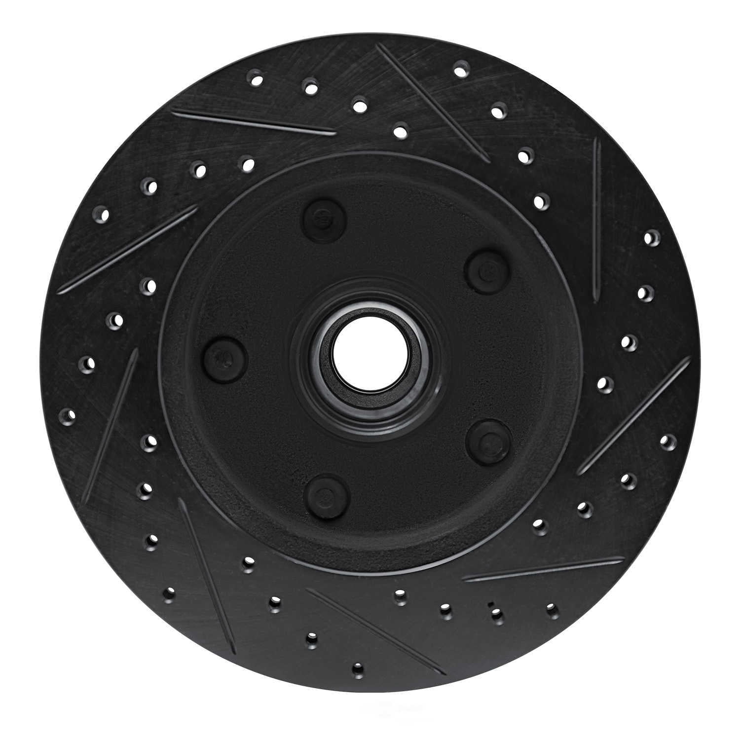 Dynamic Friction Company 633-54129L DFC Brake Rotor - Drilled And Slotted - Black