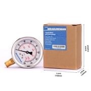 Measureman 2-1/2 Dial Size, OIl Filled Pressure Gauge, 0-160psi/kpa, 304 Stainless Steel Case, 1/4NPT Lower Mount
