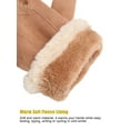 thumbnail image 6 of Gustave Women's Thermal Warm Winter Gloves Touchscreen Soft Fleece Lining Gloves Chamois Suede Outdoor Driving Ski Mittens, Khaki, 6 of 8