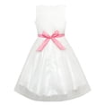 thumbnail image 2 of Girls Dress Bow Tie Pink White Color Contrast Lace Flower 12 Years, 2 of 7