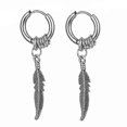 thumbnail image 1 of 2 pares de pendientes de moda con forma de cruz y plumas, estilo punk rock para mujer, acero, 1 par | Código de modelo 6394 Acero, 1 par, 1 of 5