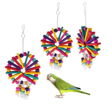 Bird Chew Toys Hanging Accessories for Parrot Budgie Parakeet Cockatiels Macaw Cockatoo Lovebird Cage Chew Toy
