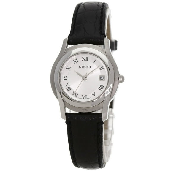 Pre-Owned Gucci 5500L Stainless Steel/Leather Women's Watch (Fair)
