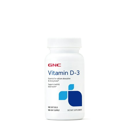 GNC GNC Vitamin D-3 - 50 mcg, 180 Softgels