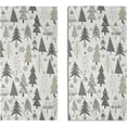 thumbnail image 2 of Christmas Kitchen Towels, Christmas Hand Towels for Bathroom Set of 2 Red Grey Xmas Tree Snowflakes Print Holiday Themed Decorative Handtowels, 2 of 3