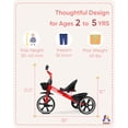 thumbnail image 3 of Triciclo KRIDDO para niños de 24 meses a 4 años, rojo, 3 of 6