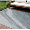 thumbnail image 2 of HomeRoots 629899 9 x 12 ft. Teal, Blue & Gray Abstract Washable Transitional Indoor & Outdoor Rectangle Area Rug, 2 of 9