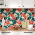 thumbnail image 5 of Floral Wallpaper Peel and Stick, Watercolor Blue and Pink Rose Contact Paper 17.4" x 393" Removable Waterproof Self-Adhesive Flower Wall Paper for Bedroom Countertop Desk Cabinets Renter Friendly, 5 of 8