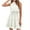 White, variant on IROINNID Women's Sleeveless A-Line Dress Round Neckline Summer Halter Bandage Casual Mini Dress Strapless Solid Color Dress