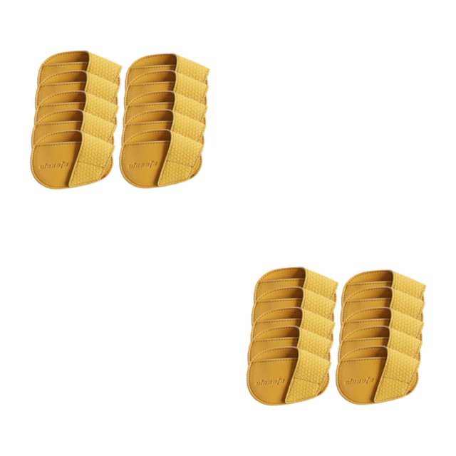Destyer Golf Head Covers PU Portable Protector Travel Golf Athlete for Training Yellow Large 10 Pcs 2Set