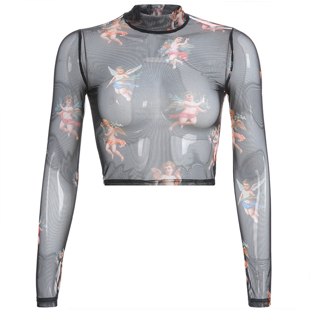 long sleeve transparent top