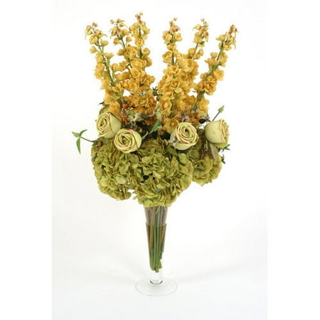 Distinctive Designs Silk Floral Mix in Trumpet Vase