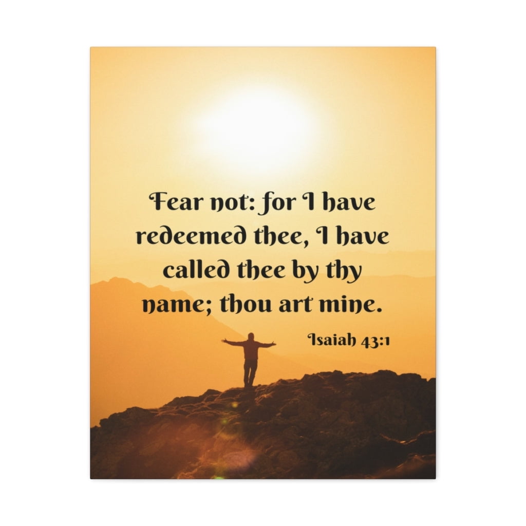 Scripture Walls Redeemed Thee Isaiah 43:1 Bible Verse Canvas Christian ...