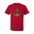 thumbnail image 2 of Trippy Mandala Nautical Colorful Mosaic Anchor | Mens Fashion Graphic T-Shirt, Red, X-Large, 2 of 4