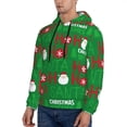 thumbnail image 3 of Lsque Cute Santa Pattern Casual Men's Hoodie,Hooded Sweatshirt with Kangaroo Pocket,Pullover Hoodie-3X-Large, 3 of 7