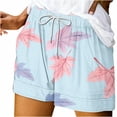 thumbnail image 2 of LOVZFMLL Shorts Décontractés pour Femmes Été Imprimé Lacets Poches Élastiques Multicolore S, 2 of 5