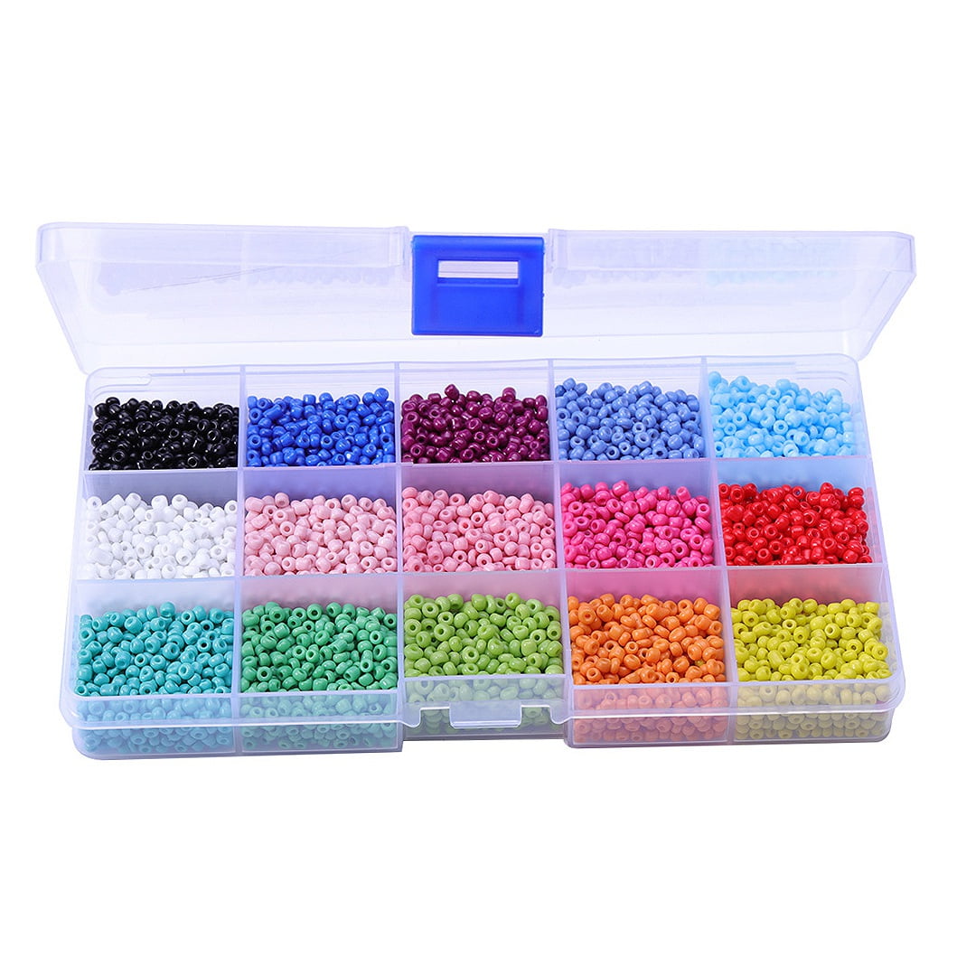 7000Pcs In Box 15 Multicolor Assortment Glass Seed Beads Opaque Colors Seed g1t 