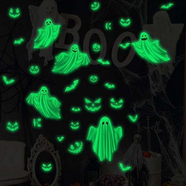 (R)Nuevas pegatinas para ventanas de Halloween, pegatinas grandes de demonios aterradores para decoración de fiestas de Halloween, sangre