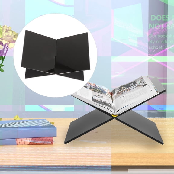 SOPOTUTU Black Acrylic Book Stand for Daily Use, and Elegant Design for Home, Office, and Study