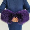 thumbnail image 5 of  Faux Fur Collar Cuffs Set Warm Fake Fur Scarf Winter Women Fluffy Large Shawl Furry Scarves, 5 of 6