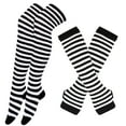 thumbnail image 3 of BLOCLOALO Thigh High Socks Thigh Highs Stockings Striped Women's High Gloves Socks Socks Socks Knee High Socks forBoots Extra Long Socks Athletic Socks Blue One Size, 3 of 3