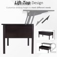 thumbnail image 3 of Table Basse Moderne à Plateau Relevable avec Rangement - Table Centrale de 38,5 Pouces pour Salon, Bureau et Petits Espaces - Hauteur Réglable, Construction en Panneau de Particules, 3 of 7