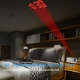 thumbnail image 3 of Réveil Numérique Projecteur pour Chambre Réveil LED pour Chambres avec Port de Chargeur USB,12/24H,DST,Snooze,Miroir Réveil LED Fort (Blanc), 3 of 7