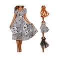 thumbnail image 2 of VSNOW Women Casual Floral Print Short Sleeve Swing Dress Party Beach Sundress, 2 of 5