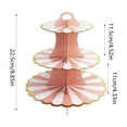 thumbnail image 3 of Three Tier Paper Foil Cake Stand Petal Pink Party Celebration Dessert Display 11.93 Inch, 3 of 6