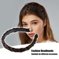 thumbnail image 2 of 1 pieza de 0,98 pulgadas de ancho, cabello sintético, diadema trenzada, aro para el cabello para mujeres y niñas, marrón claro, 2 of 7