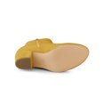 thumbnail image 5 of BLISSFUL STEP Women's Side Zipper Round Toe Block Heel Ankle Boots Yellow 7, 5 of 7