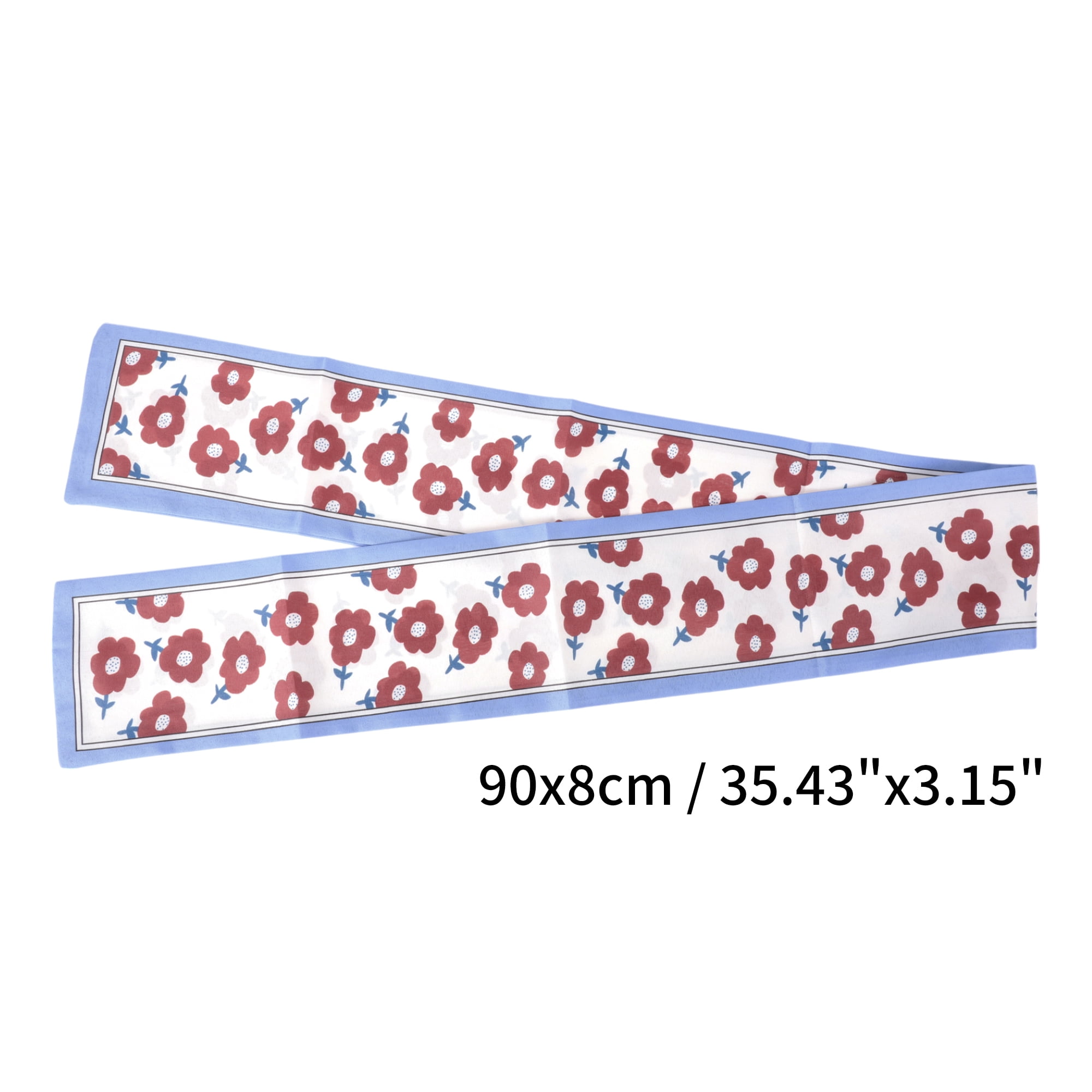 Unique Bargains Floral Satin Headband for Women 1 Pc Blue Red White