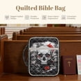 thumbnail image 7 of Xixirimido Quilted Bible Cover Bible Case for Women, Large Bible Carrying Case with Handle, Bible Study Supplies & Christian Gift for Men, Skull Red Moon Floral, 7 of 7
