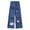 Blue, variant on WMQPNNS Girl's Bow Embroidery Wide Leg Jeans with Pockets Girls Pants Size 12 High Waist Denim Pants Basic Baggy Loose Jeans Streetwear(Size 11-12 Years, 2-Blue)
