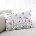 thumbnail image 2 of Botanical Throw Pillow Cover 20 x 30 Inch Decorative Pillow Cover Blue Pink Daisy Floral Watercolor White Lumbar Pillowcase Seasonal Rectangle Cushion Case for Couch Sofa Bed Living Room, 2 of 7