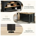 thumbnail image 6 of Tribesigns Bar Table, Industrial Home Bar Unit with 3 Storage Shelves, 55-Inch Rectangle Wooden Counter Height Table Wine Cabinet for Home Kitchen Pub, Brown and Black, 6 of 11