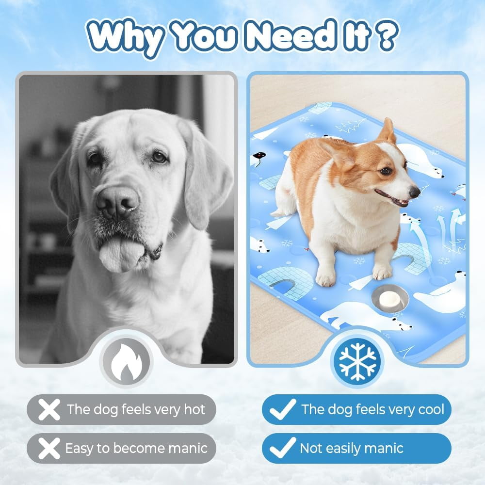 120*70cm Dog Cooling Mat, 2026 New Summer Pet Mats, Portable Pet Cooling Pad for Travel, Washable Gel Coolings Mat for Dogs and Cats Indoor Outdoor, Reusable Chill Pad Suitable for All Pets