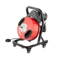 thumbnail image 4 of VEVOR Drain Cleaner Machine 50FT x 1/2 Inch, Manual Feed Sewer Snake Auger - with Wheels, 4 Cutters & Air-activated Foot Switch for 2" to 4" Pipes, 4 of 9
