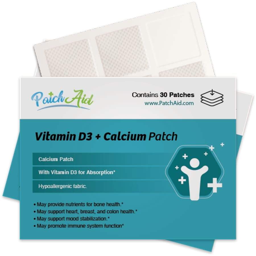 Vitamin D3 Plus Calcium Vitamin Patch by PatchAid Size 30 Day Supply
