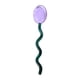 thumbnail image 1 of Cuchara Ondulada Transparente Y Colorida Juego de cubiertos de alta gama de 1 pieza: cucharas de café y postre de vidrio en colores morado y verde lago con mangos ondulados arqueados. Rkxzt, 1 of 9